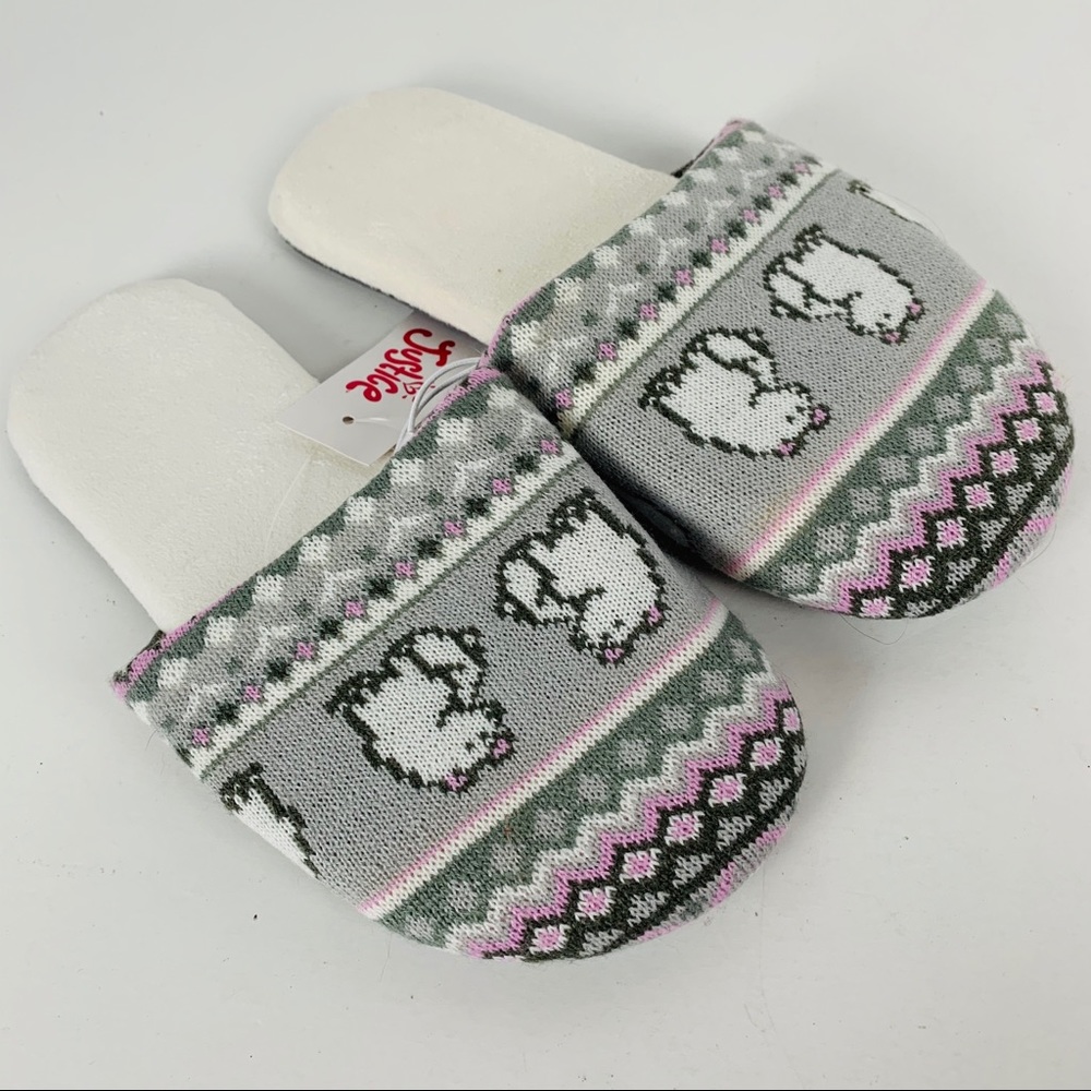 Justice slide on polar bear slippers grip bottoms - Picture 1 of 4